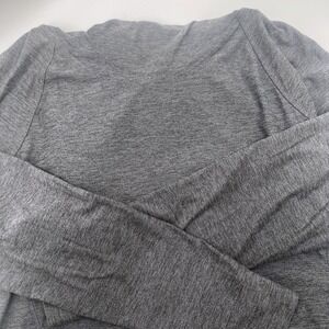 Apana Women's Gray Heathered Long Sleeve Hoodie Pullover Top Size Med Activewear